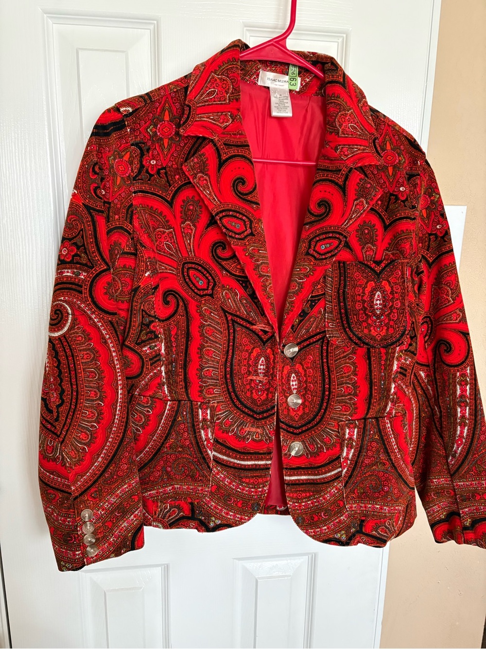 Isaac Mizrahi for Target Vintage Red Paisley Blazer Jacket